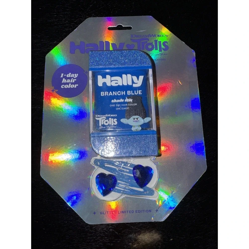 Trolls Branch blue Glitter 1-Day Temporary Hair Color Stick‎ Kids Clips